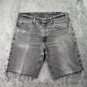 PRISON BLUES PRSN BLU Denim Shorts Cut Off Jeans Gray 90s USA Grunge Mens 36